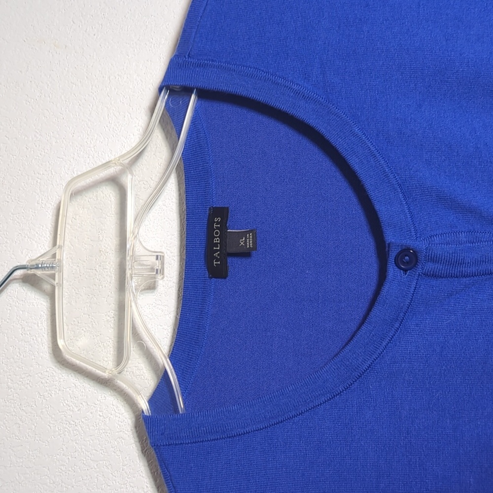 Talbots Women's Cardigan Sweater Blue Classic Quiet Luxury Business Casual XL - Picture 3 of 9